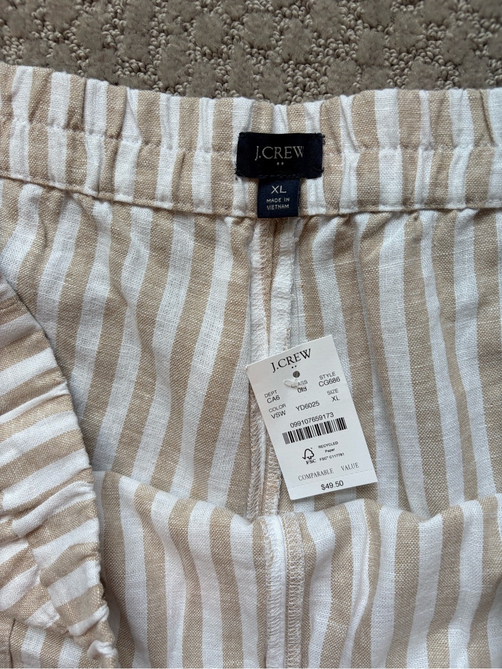 J. Crew Linen-blend pull-on short - Picture 3 of 3
